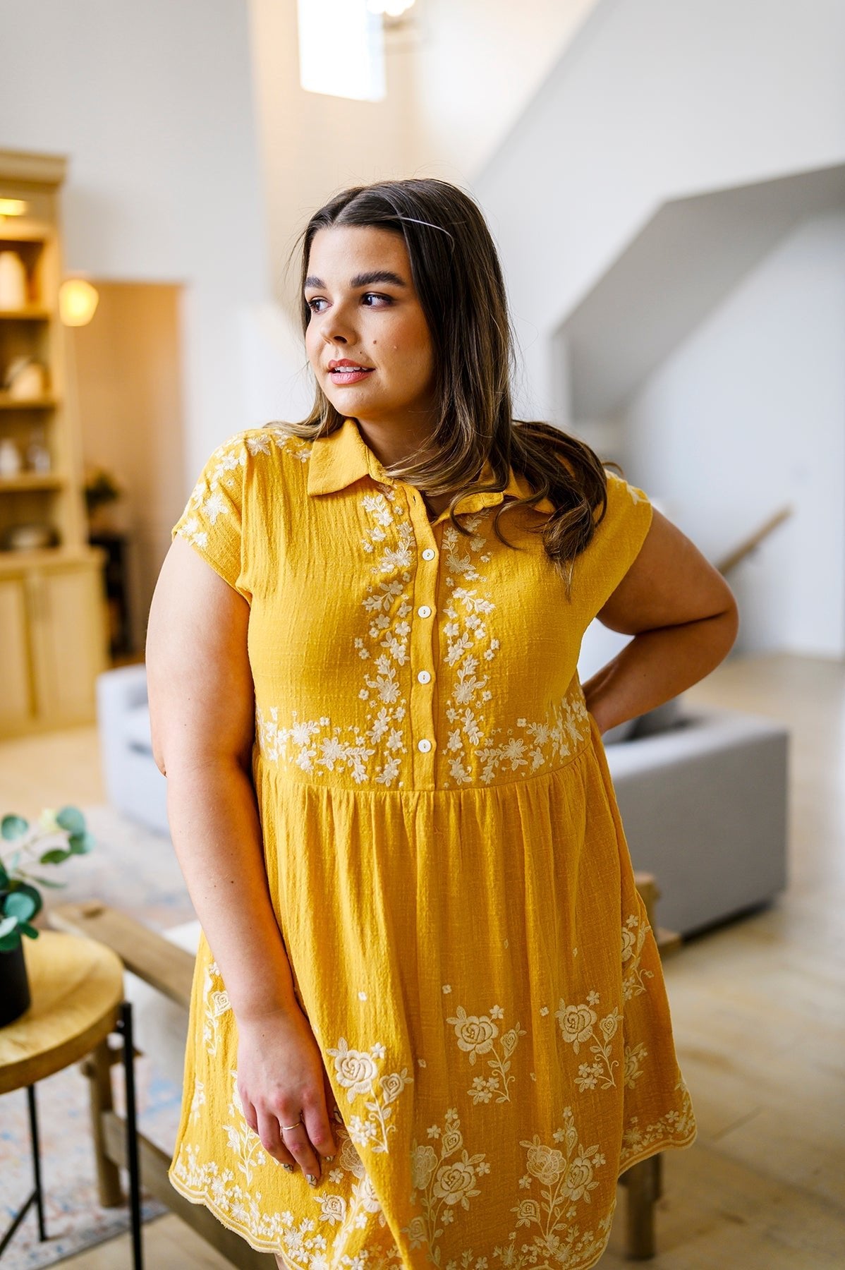 Marigold Embroidered Dress (Online Exclusive) - Uptown Boutique Ramona