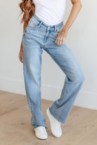 Mildred High Rise V Front Waistband Straight Jeans (Online Exclusive) - Uptown Boutique Ramona