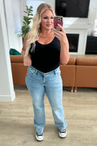 Mildred High Rise V Front Waistband Straight Jeans (Online Exclusive) - Uptown Boutique Ramona