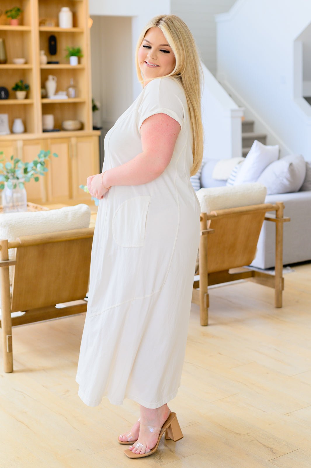 Modern Maritime Shift Maxi Dress (Online Exclusive) - Uptown Boutique Ramona