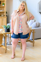 Never Have I Ever Button Down Blouse in Champagne (Online Exclusive) - Uptown Boutique Ramona