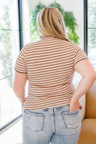 Nostalgic Note Striped Mock Neck Top (Online Exclusive) - Uptown Boutique Ramona