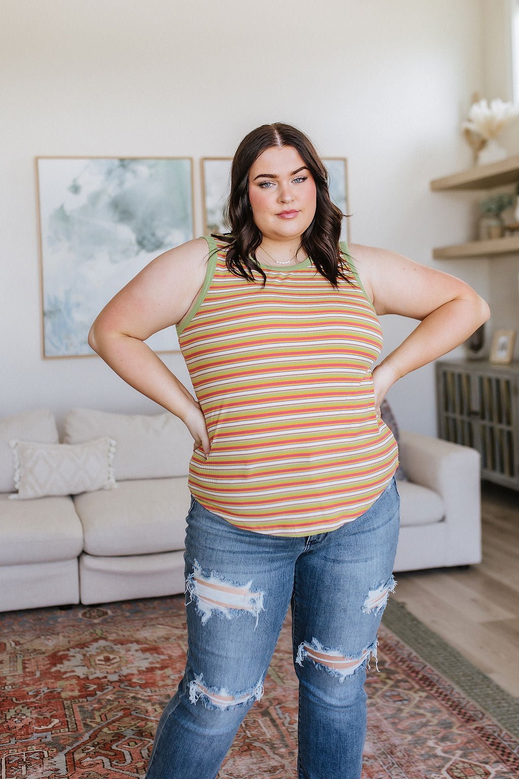 Now and Forever Striped Tank (Online Exclusive) - Uptown Boutique Ramona