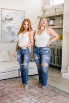 O'Hara Destroyed Straight Jeans - Uptown Boutique Ramona
