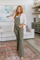 Olivia Control Top Release Hem Overalls in Olive (Online Exclusive) - Uptown Boutique Ramona