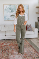 Olivia Control Top Release Hem Overalls in Olive (Online Exclusive) - Uptown Boutique Ramona