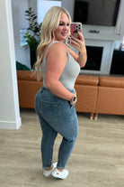 Payton Pull On Denim Joggers in Medium Wash (Online Exclusive) - Uptown Boutique Ramona
