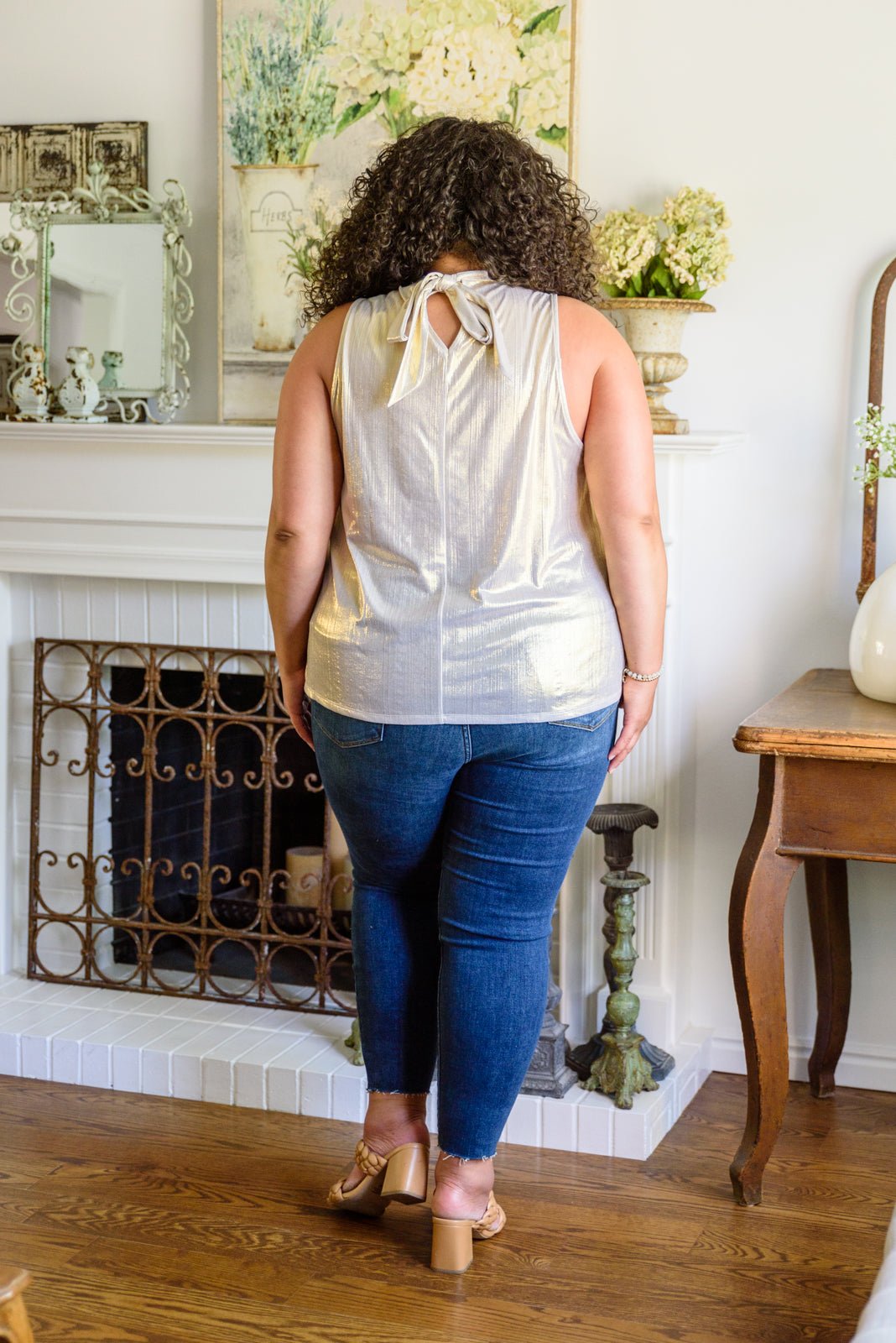 Photo Opt Sleeveless Blouse (Online Exclusive) - Uptown Boutique Ramona