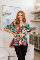 Pretty in Paradise Floral Blouse (Online Exclusive) - Uptown Boutique Ramona