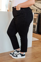 Reese Rhinestone Slim Fit Jeans in Black (Online Exclusive) - Uptown Boutique Ramona