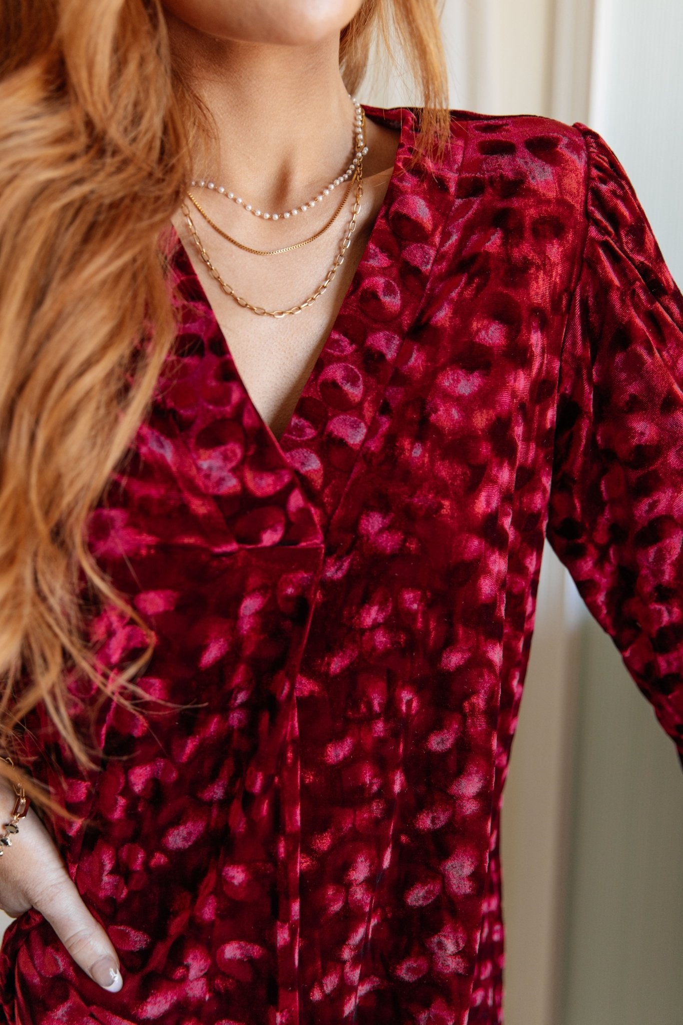 Regal Radiance V - Neck Velvet Dress (Online Exclusive) - Uptown Boutique Ramona