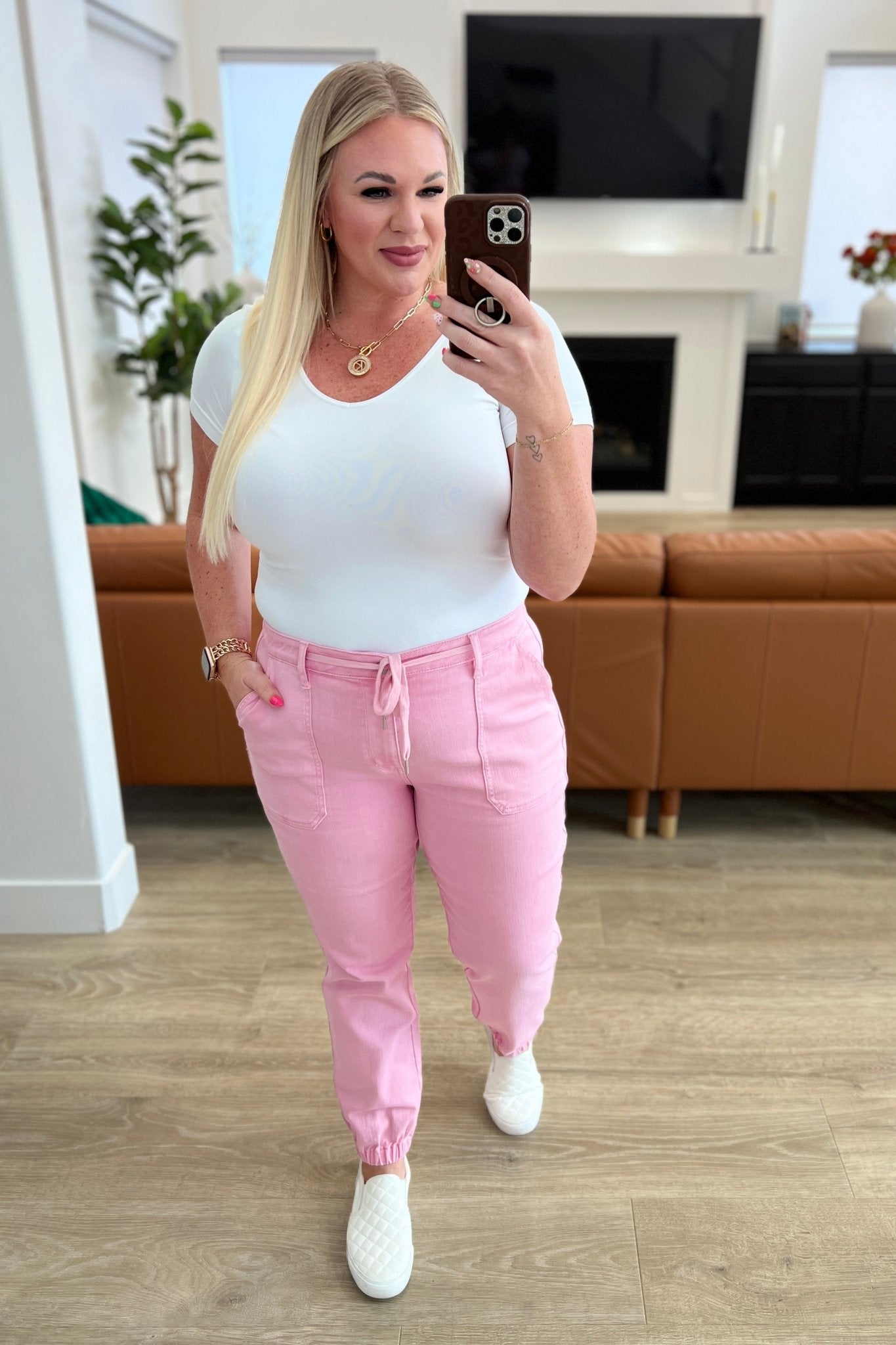 Regina High Rise Garment Dyed Denim Jogger (Online Exclusive) - Uptown Boutique Ramona