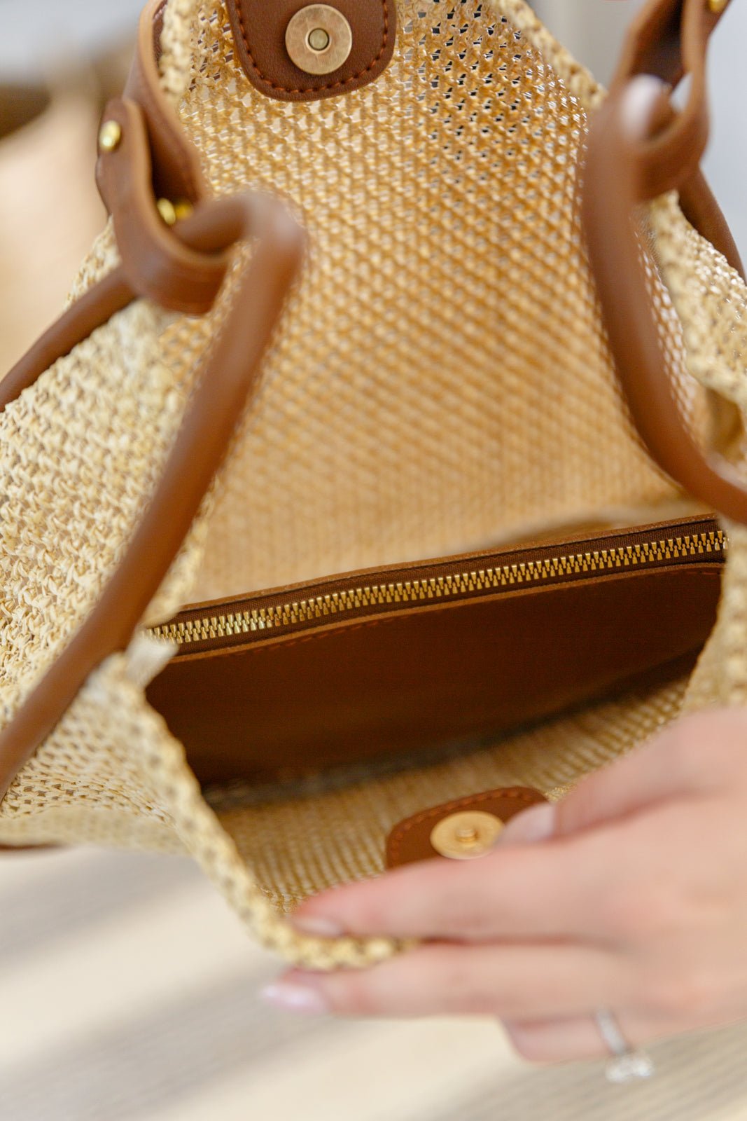 Road Less Traveled Handbag with Zipper Pouch in Coffee (Online Exclusive) - Uptown Boutique Ramona