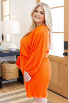 Roll With me Romper in Tangerine - Uptown Boutique Ramona